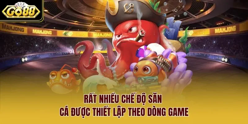 Rất nhiều chế độ săn cá được thiết lập theo dòng game